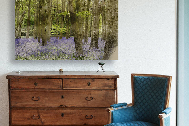 Digital watercolour painting of Lovely soft Spring light in blue by Matthew Gibson