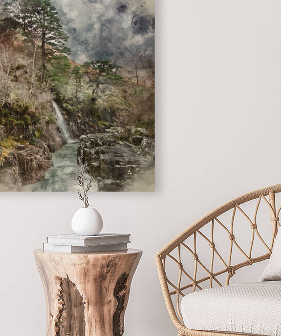 Digital watercolour painting of Stunning Winter landscape image  by Matthew Gibson