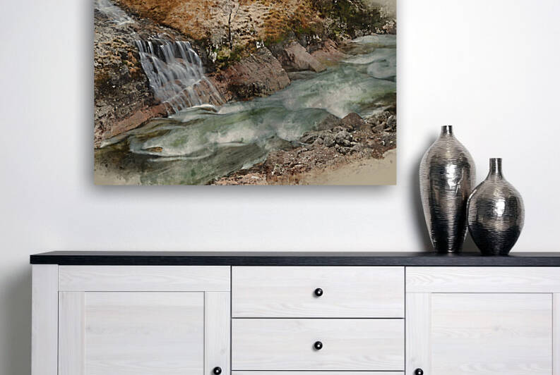 Digital watercolour painting of Stunning Winter landscape image  by Matthew Gibson