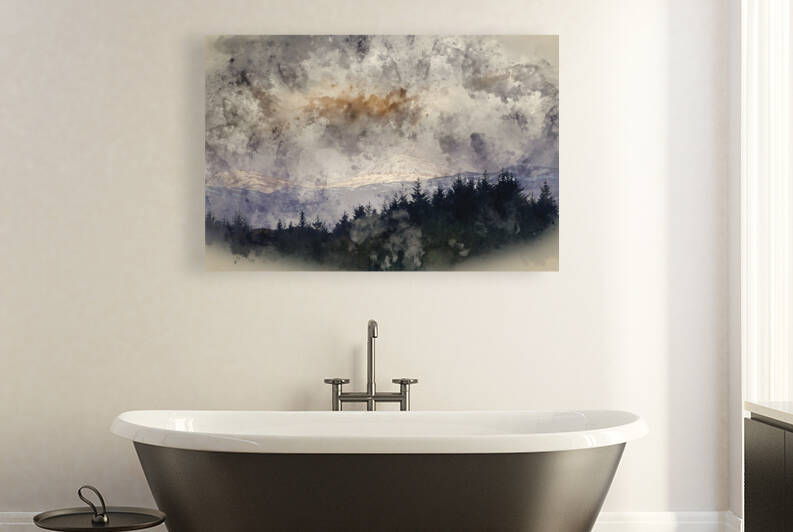 Digital watercolour painting of Stunning landscape image of dram by Matthew Gibson