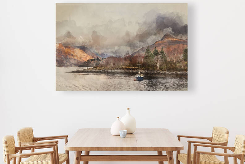 Digital watercolour painting of Stunning Winter landscape view a by Matthew Gibson
