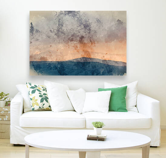 Digital watercolour painting of Beautiful Winter landscape image by Matthew Gibson