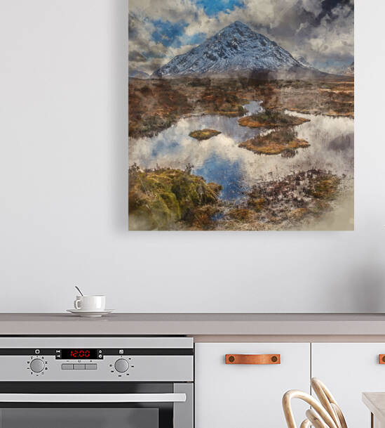 Digital watercolour painting of Majestic Winter landscape image  by Matthew Gibson