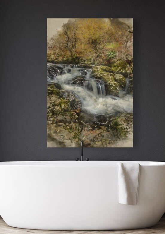 Digital watercolour painting of Stunning vibrant landscape image by Matthew Gibson