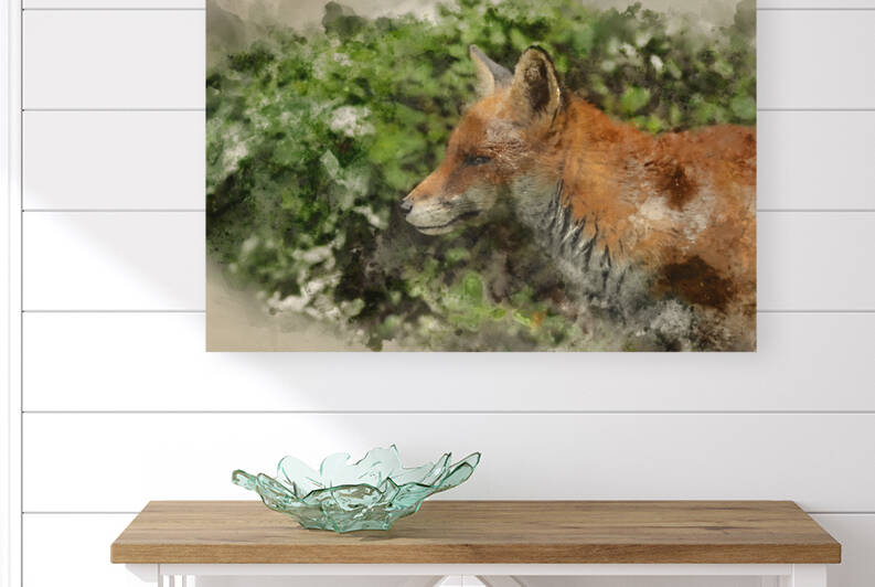 Digital watercolour painting of Stunning vibrant portrait of Red by Matthew Gibson