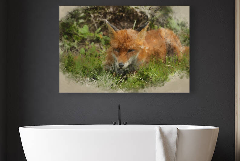 Digital watercolour painting of Stunning vibrant portrait of Red by Matthew Gibson