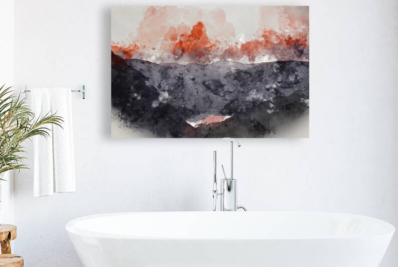 Digital watercolour painting of Stunning colorful landscape imag by Matthew Gibson