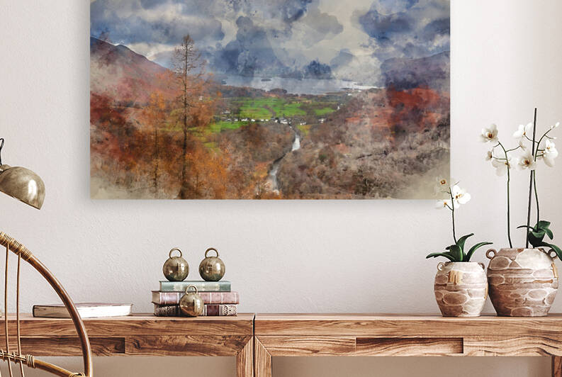 Digital watercolour painting of Stunning landscape image of the  by Matthew Gibson