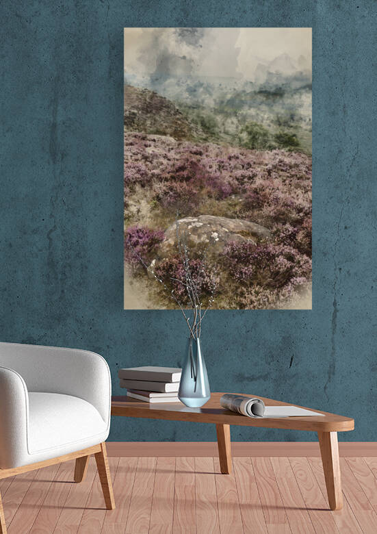 Digital watercolour painting of Beautiful colorful English Peak  by Matthew Gibson