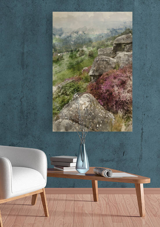 Digital watercolour painting of Beautiful landscape image of lat by Matthew Gibson