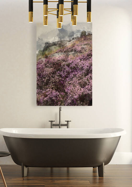 Digital watercolour painting of Beautiful English Peak District  by Matthew Gibson