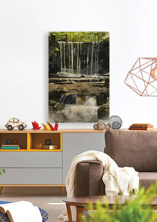 Epic beautiful Autumn landscape image of Nant Mill waterfall in  by Matthew Gibson