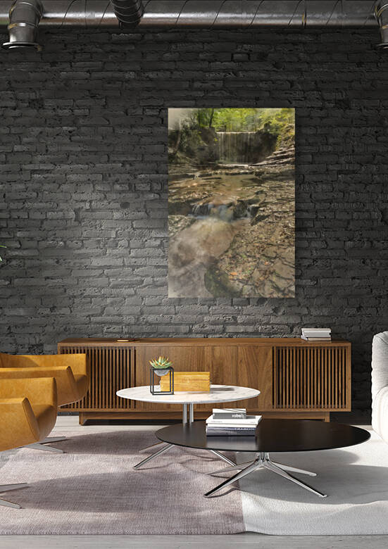 Epic beautiful Autumn landscape image of Nant Mill waterfall in  by Matthew Gibson