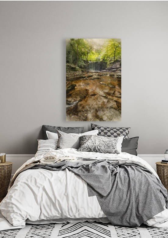 Epic beautiful Autumn landscape image of Nant Mill waterfall in  by Matthew Gibson