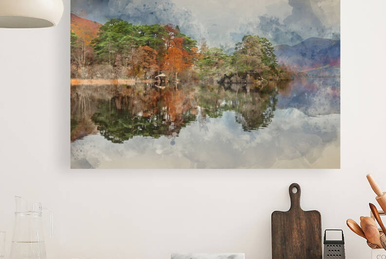 Stunning landscape image of boathouse on Derwentwater during vib by Matthew Gibson