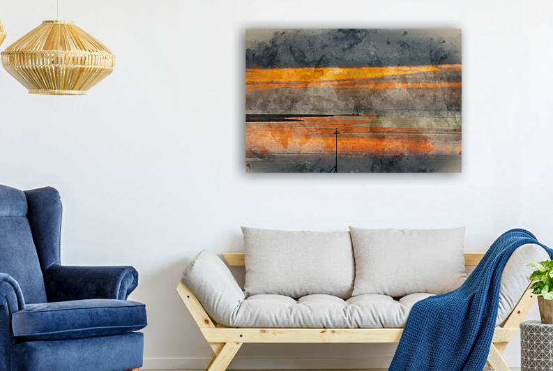 Digital watercolour painting of Beautiful sunset landscape image by Matthew Gibson