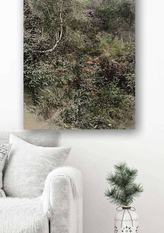 Stunning evocative misty landscape image of ripe Rowan tree with by Matthew Gibson