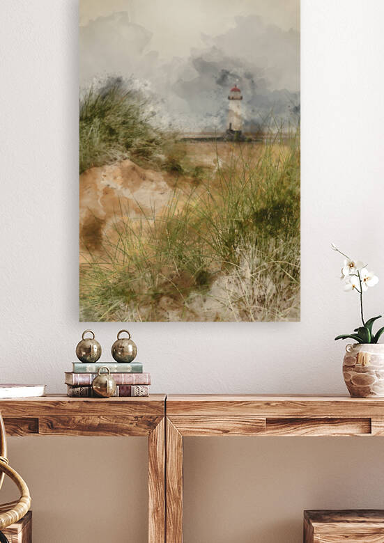 Beautiful sunrise landscape image of Talacre beach lighthouse at by Matthew Gibson