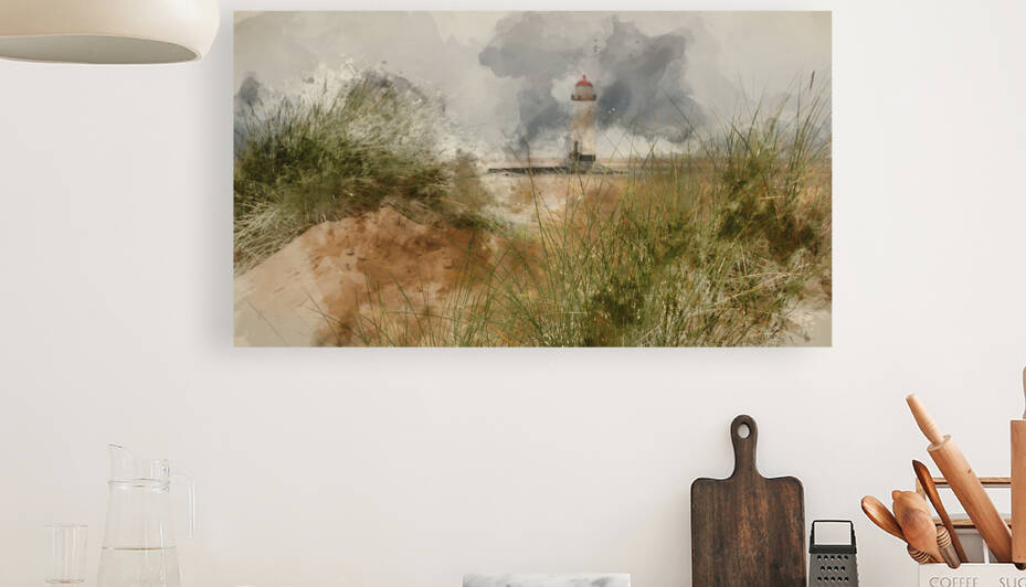 Beautiful sunrise landscape image of Talacre beach lighthouse at by Matthew Gibson