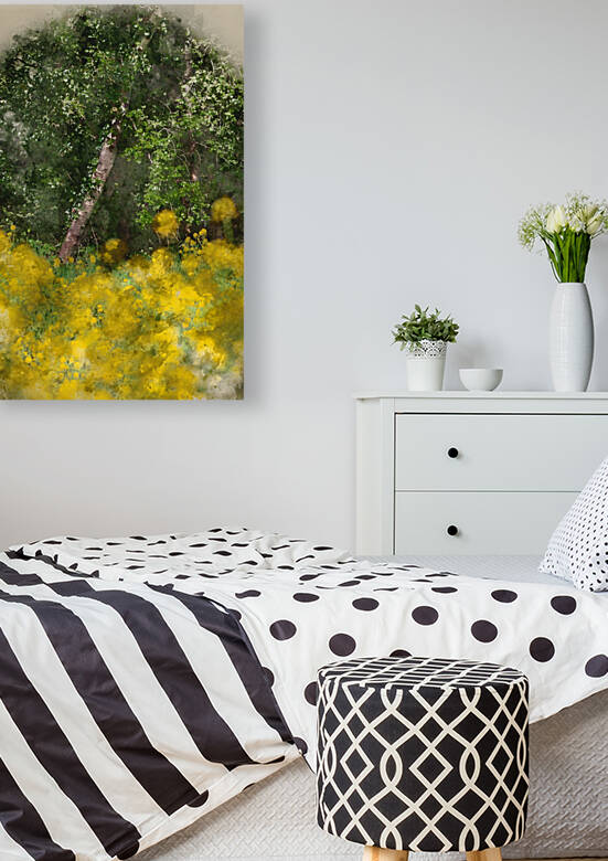 Digitally created watercolour painting of Beautiful Spring lands by Matthew Gibson