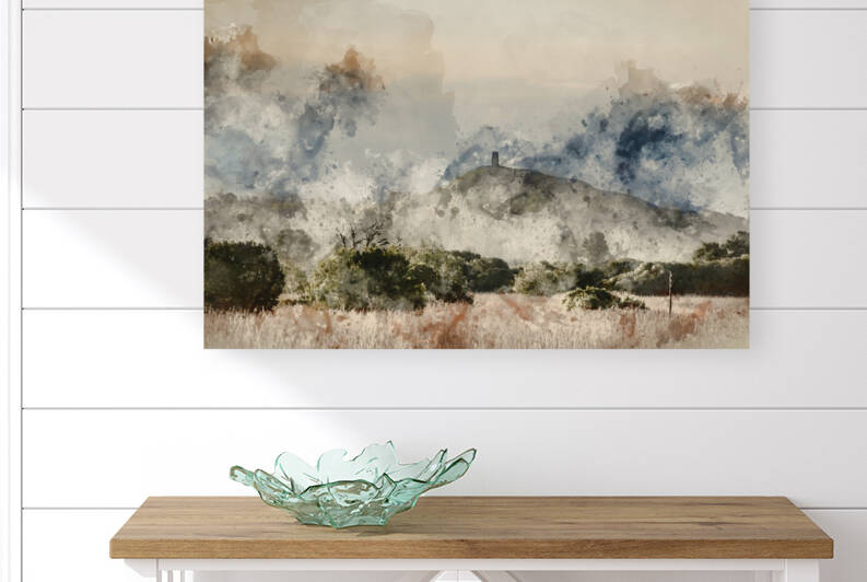 Digitally created watercolour painting of Beautiful landscape im by Matthew Gibson