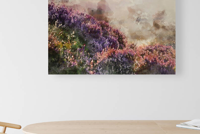 Stunning late Summer landscape image looking through heather int by Matthew Gibson