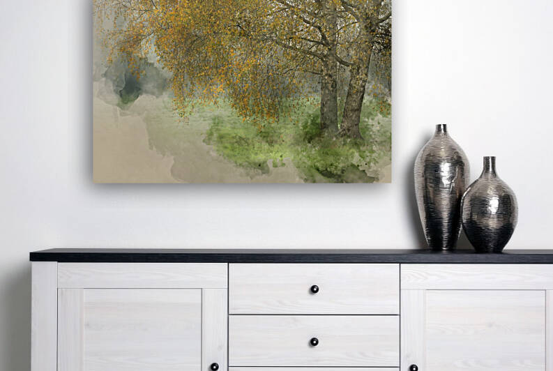 Moody atmospheric woodland Autumn Fall landscape image with myst by Matthew Gibson