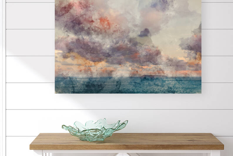 Beautiful sunrise clouds formations and colour over Lundy Island by Matthew Gibson