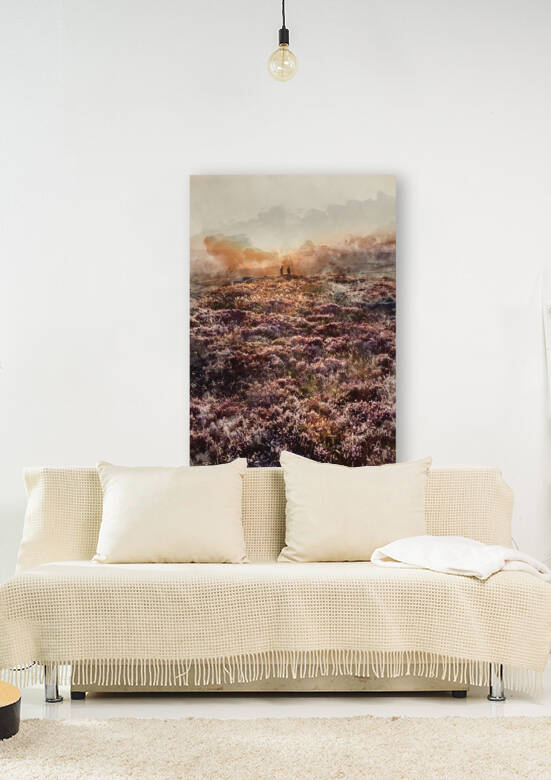 Digital watercolour painting of Absolutely beautiful sunset land by Matthew Gibson