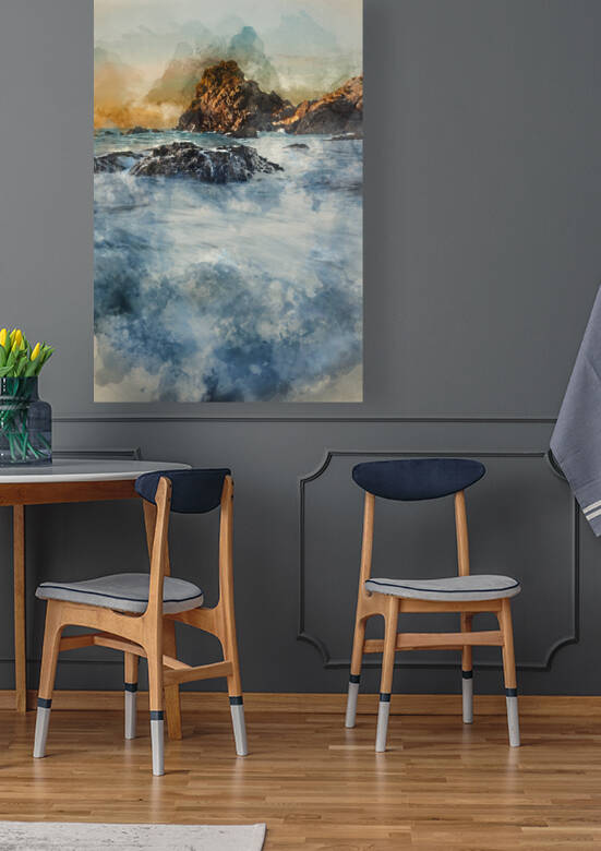 Digital watercolour painting of Beautiful dawn landscape over Ky by Matthew Gibson