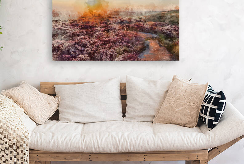 Digital watercolour painting of Absolutely beautiful sunset land by Matthew Gibson