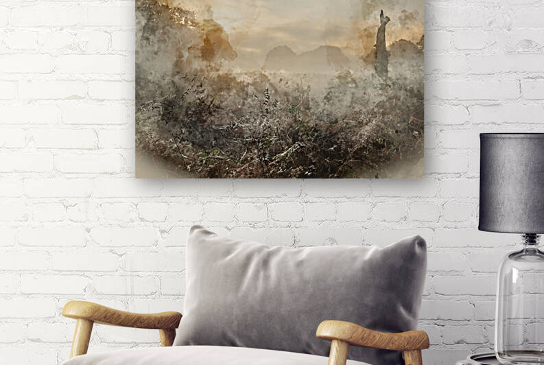 Digital watercolour painting of Beautiful Autumn Fall sunrise la by Matthew Gibson