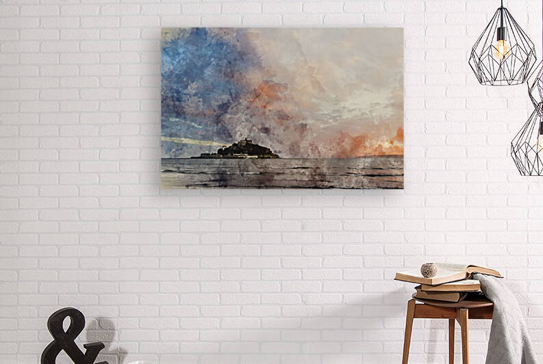 Digital watercolour painting of Lovely landscape image of St Mic by Matthew Gibson