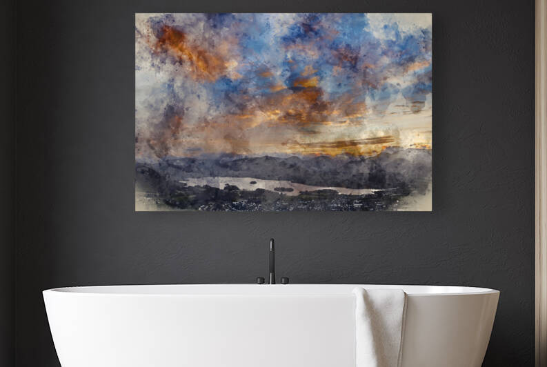 Digital watercolour painting of Absolutely wonderful landscape i by Matthew Gibson