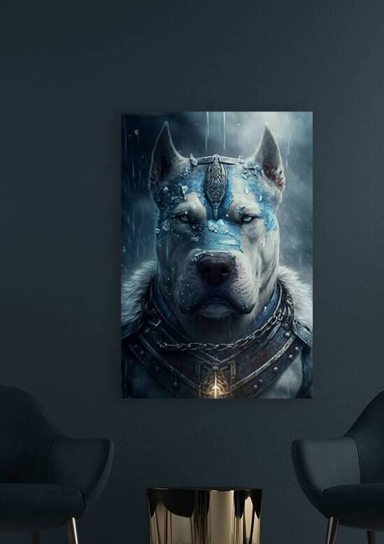 Frostbound Warhound Pitbull in the Frozen Tempest by Aaron Potts