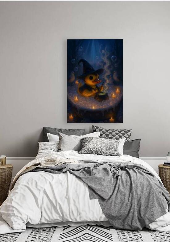 Midnight Witch Rubber Duck Brewing Bubbles in the Forest by Aaron Potts