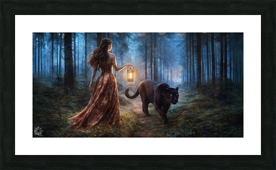 The Ghostly Lantern Picture Frame print