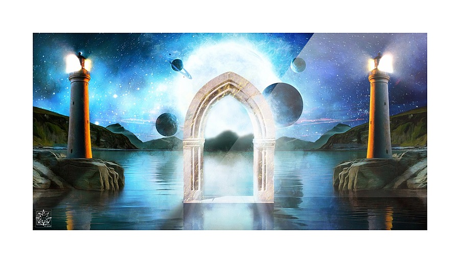 Door in the Lake Picture Frame print