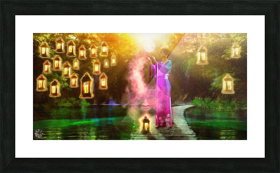 Lantern Prayer Picture Frame print