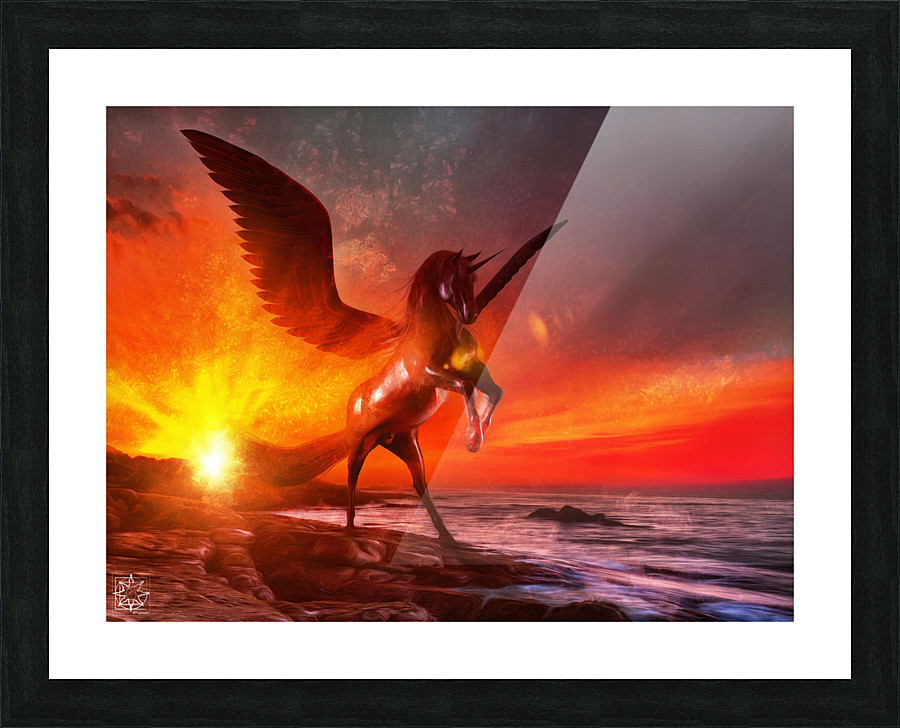 The Winged Unicorn Picture Frame print