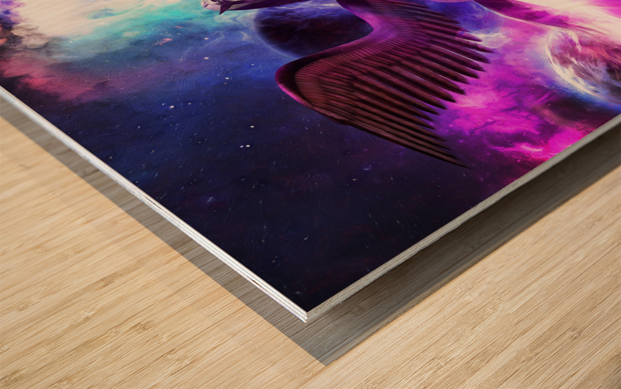 Winged Universe Wood print