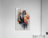 Midnight Bloom cat Acrylic Print