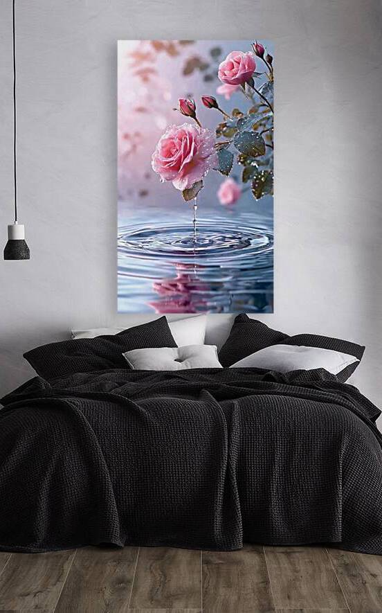 Pink Rose Droplet - Serene Floral Beauty by kinana omran