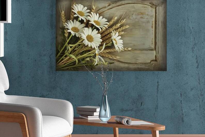A serene and rustic arrangement of white daisies by VeronicMorar