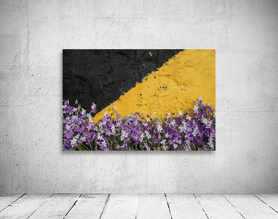 background with purple and white spring flowers.j Wall Preview