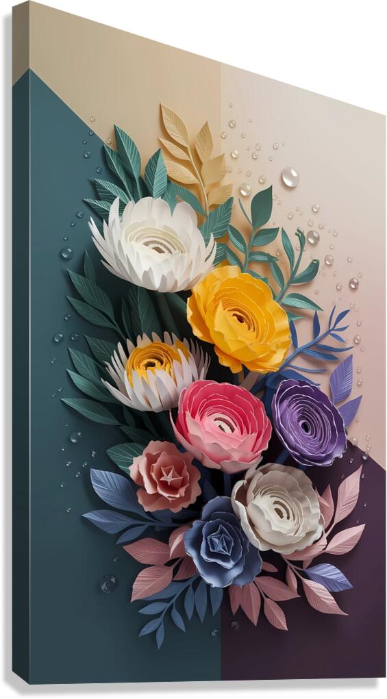 Whimsical Floral Elegance Canvas Print