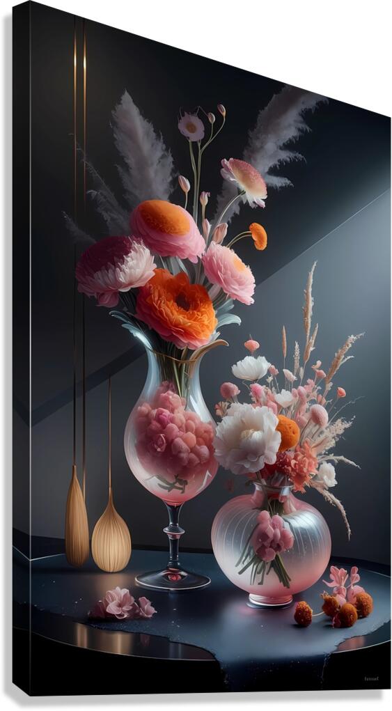 Floral Harmony Elegance Canvas Print