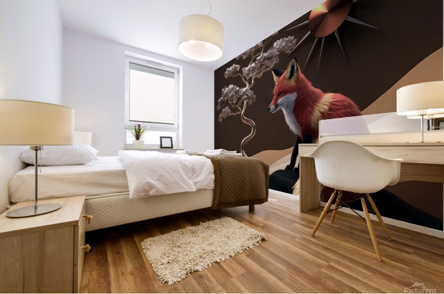The Enigmatic Fox Mural print