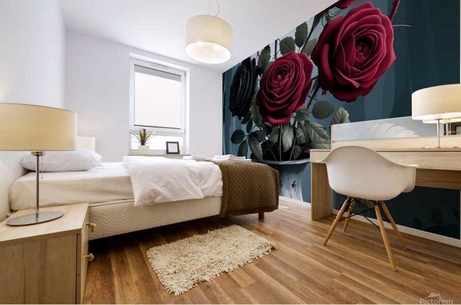 Thorned Elegance Bloom Mural print