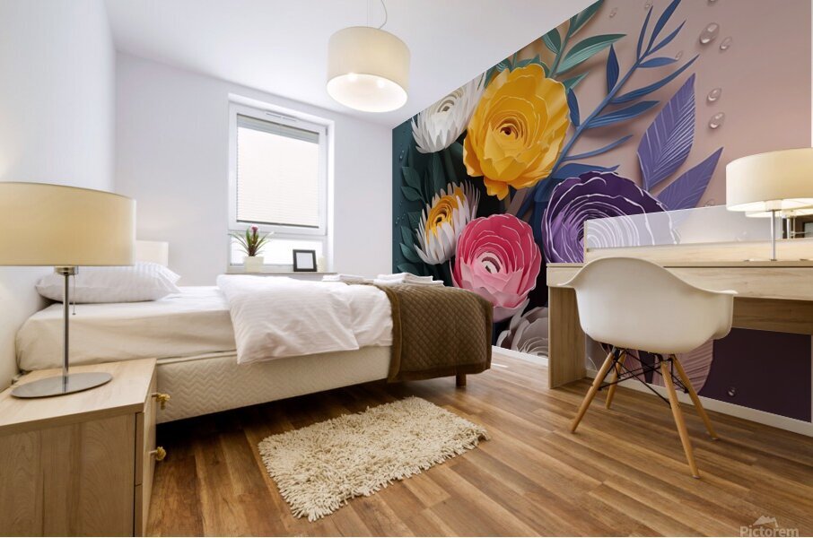Whimsical Floral Elegance Mural print